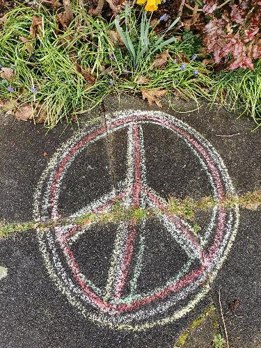 2022 N B B Woche Gegen Rassismus 1 Min Bunte Kreidezeichnungen schmücken die Bürgersteige. Diakonisches Werk Delmenhhorst/Oldenburg-Land e.V."